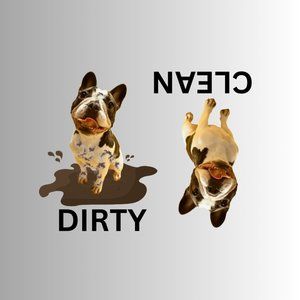 FRENCH BULLDOG Clean Dirty Dishwasher Flexible Magnet